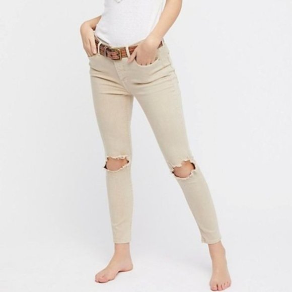 NWT Free People Busted Knee Skinny Jeans 27 - Picture 3 of 4